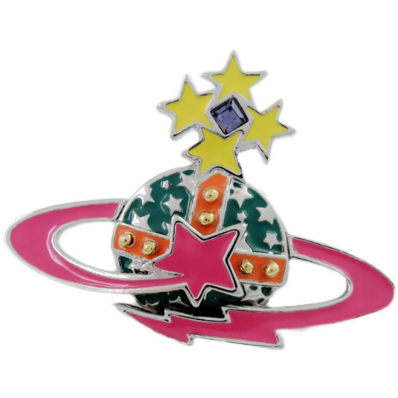 Vivienne Westwood pentagram women's luxury brooch, fashion personality