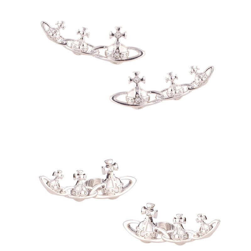 Vivienne Westwood triple orb diamond stud earrings