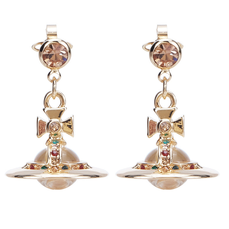 Vivienne Westwood 10MM lettering punk micro glass bead fashion earrings