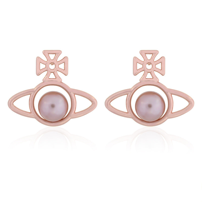 Vivienne Westwood Pearl paint series earrings small and personalized all-match