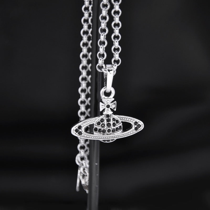 Vivienne Westwood full diamond orb classic flat necklace