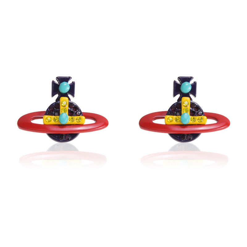 Vivienne Westwood flat paint stud earrings for women