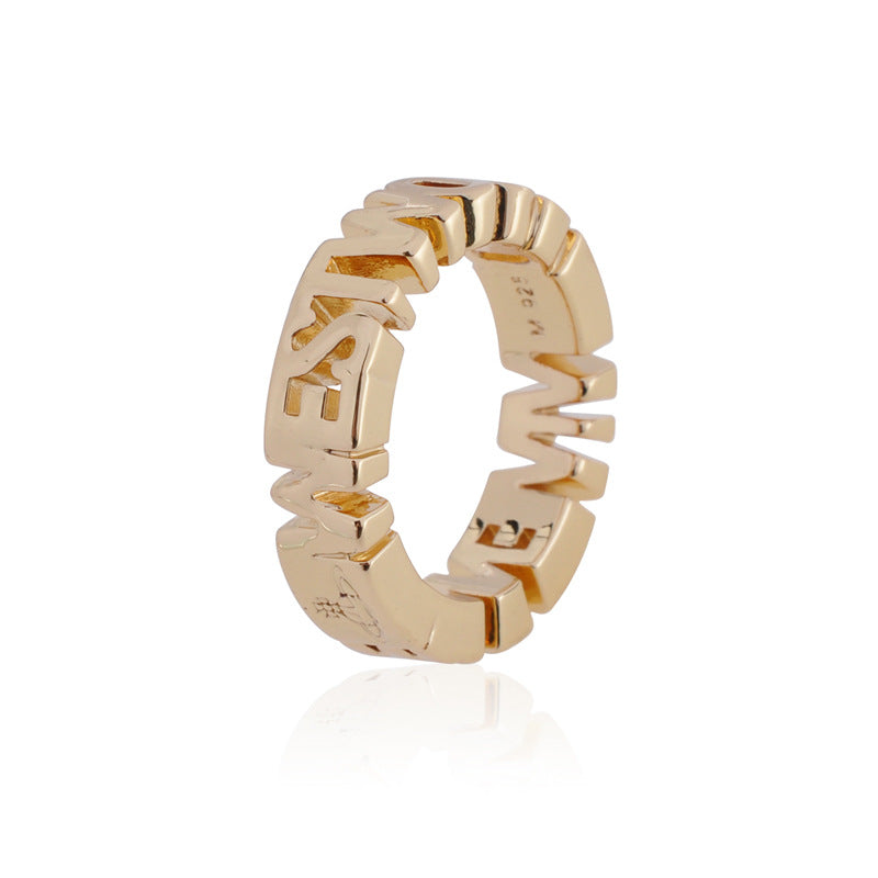 Vivienne Westwood hollow ring personality couple punk all-match