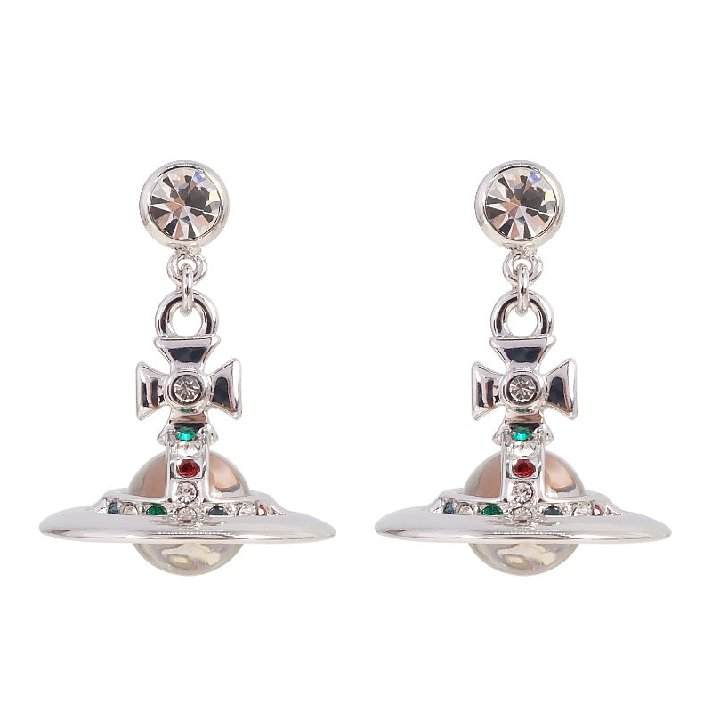 Vivienne Westwood 10MM lettering punk micro glass bead fashion earrings