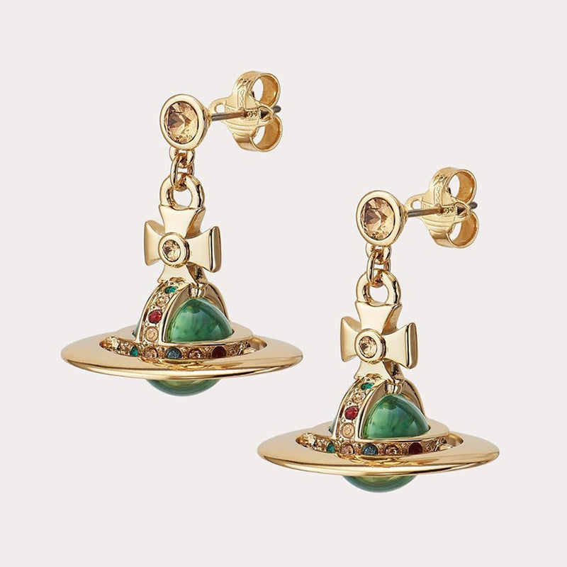 Vivienne Westwood Japan limited three-dimensional earrings green gold medium advanced