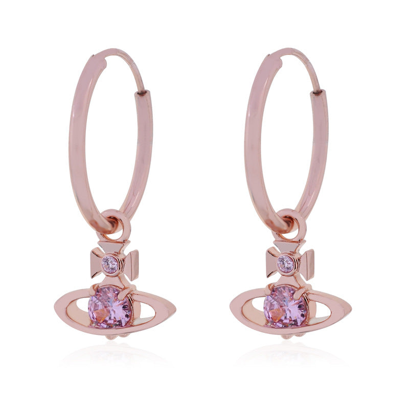 Vivienne Westwood four-claw Zircon stud earrings small and exquisite