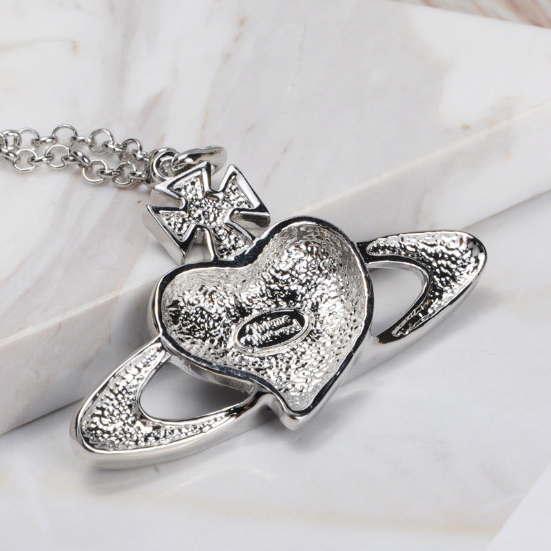 Vivienne Westwood color matching love pendant necklace temperament High sense