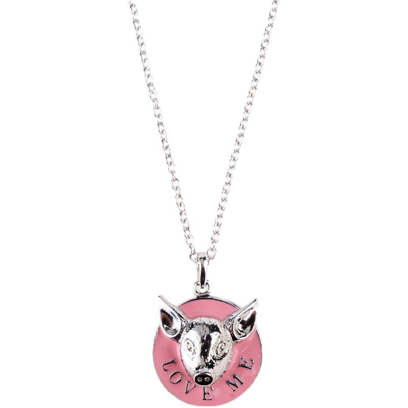 Vivienne Westwood zodiac pig head necklace positive and negative double-sided personality all-match