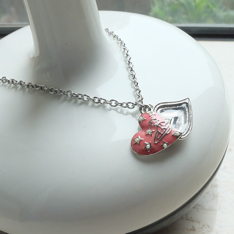 Vivienne Westwood double flower love pendant necklace high-grade all-matching