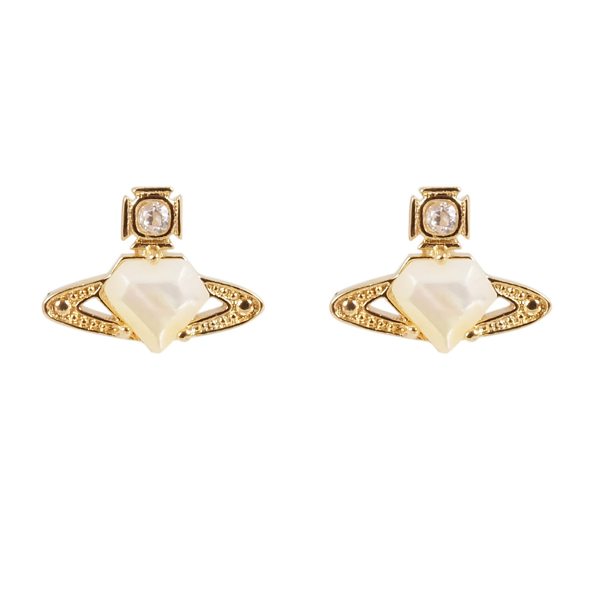 Vivienne Westwood cut gemstone earrings small exquisite and versatile earrings
