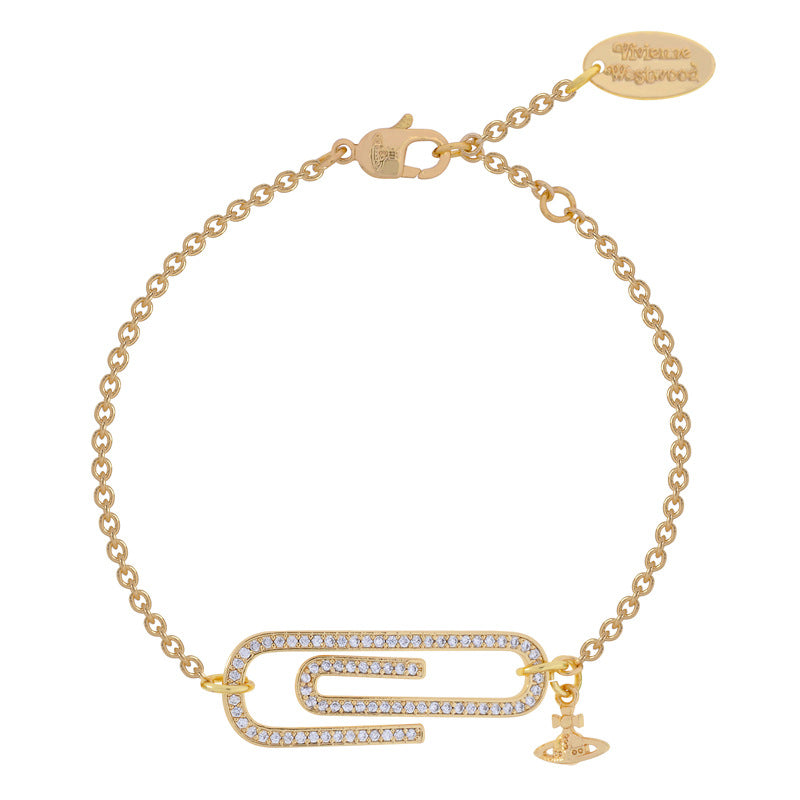 Vivienne Westwood round pin full diamond bracelet