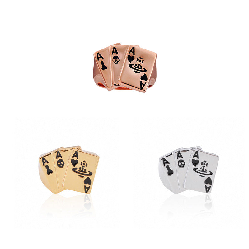 Vivienne Westwood poker ring simple couple couple rings European and American style