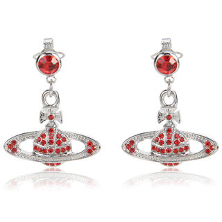 Vivienne Westwood full diamond eardrops Diamond Punk small luxury all-matching