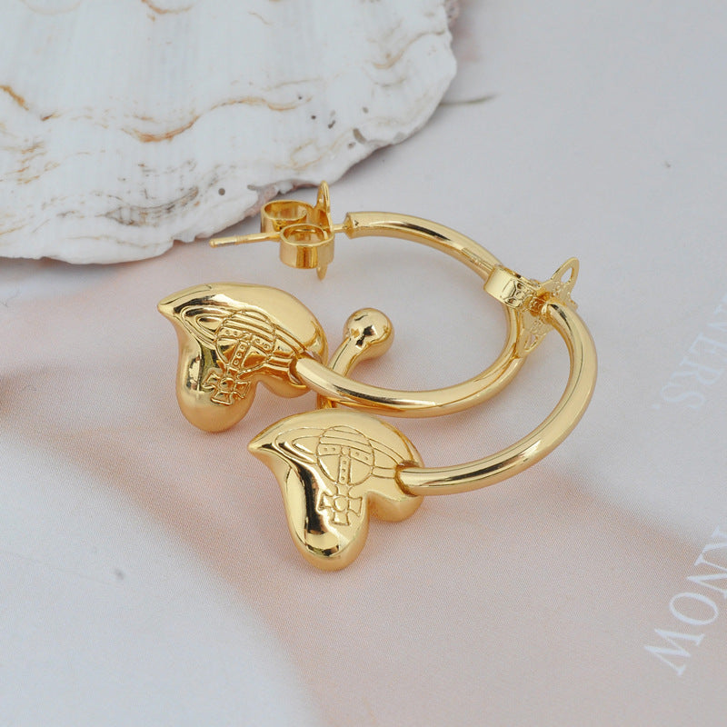 Vivienne Westwood oblique love eardrop earring niche personality sweet cool style