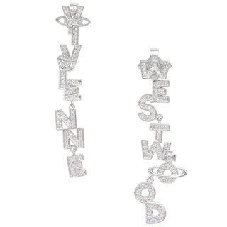 Vivienne Westwood paint asymmetric letter earrings