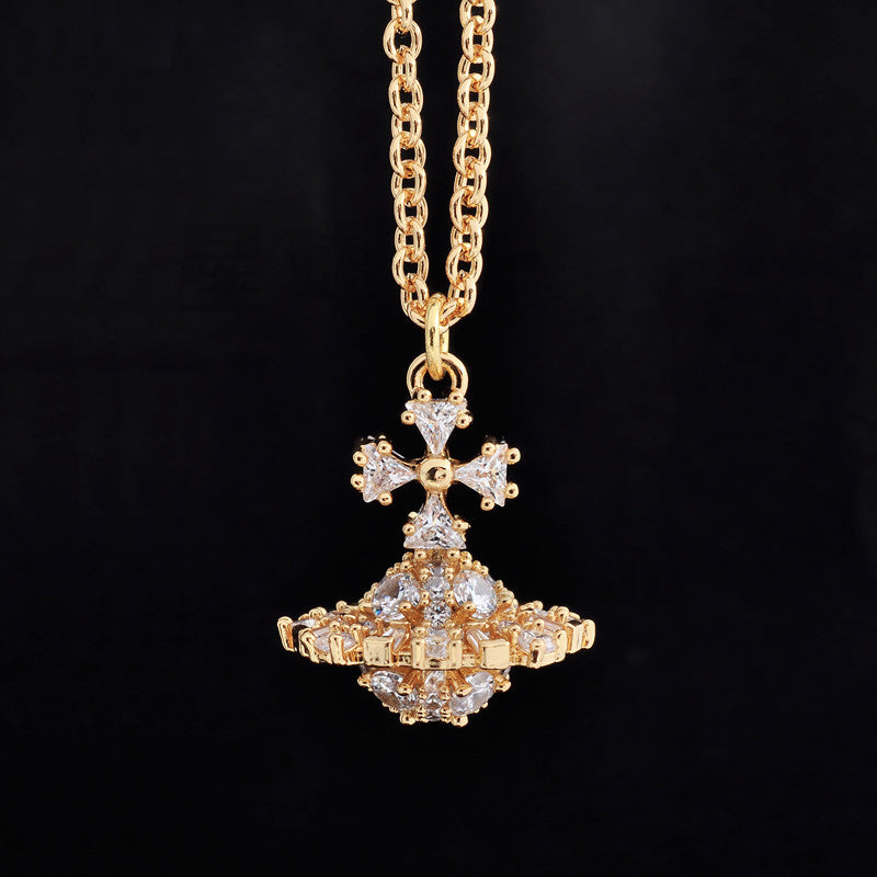 Vivienne Westwood European and American punk three-dimensional special-shaped stone necklace