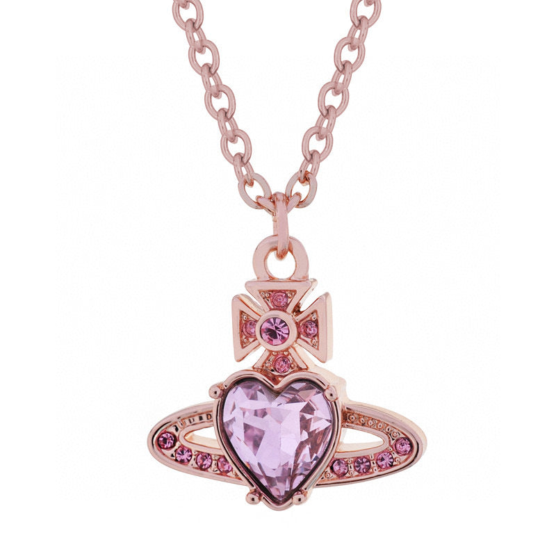 Vivienne Westwood loving heart zircon pendant necklace