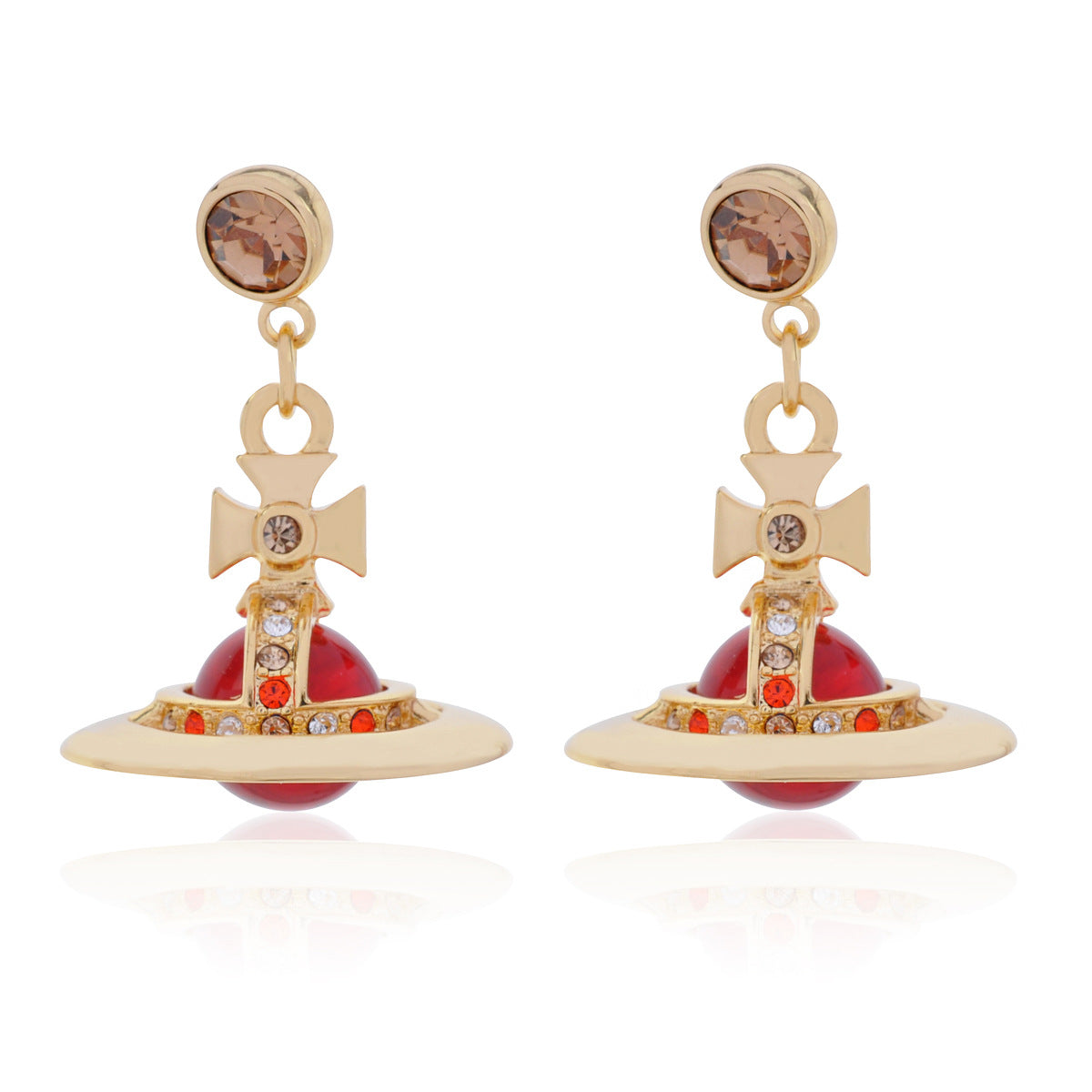 Vivienne Westwood 10MM lettering punk micro glass bead fashion earrings