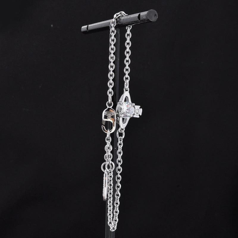 Vivienne Westwood four-claw zircon bracelet simple advanced all-match ins