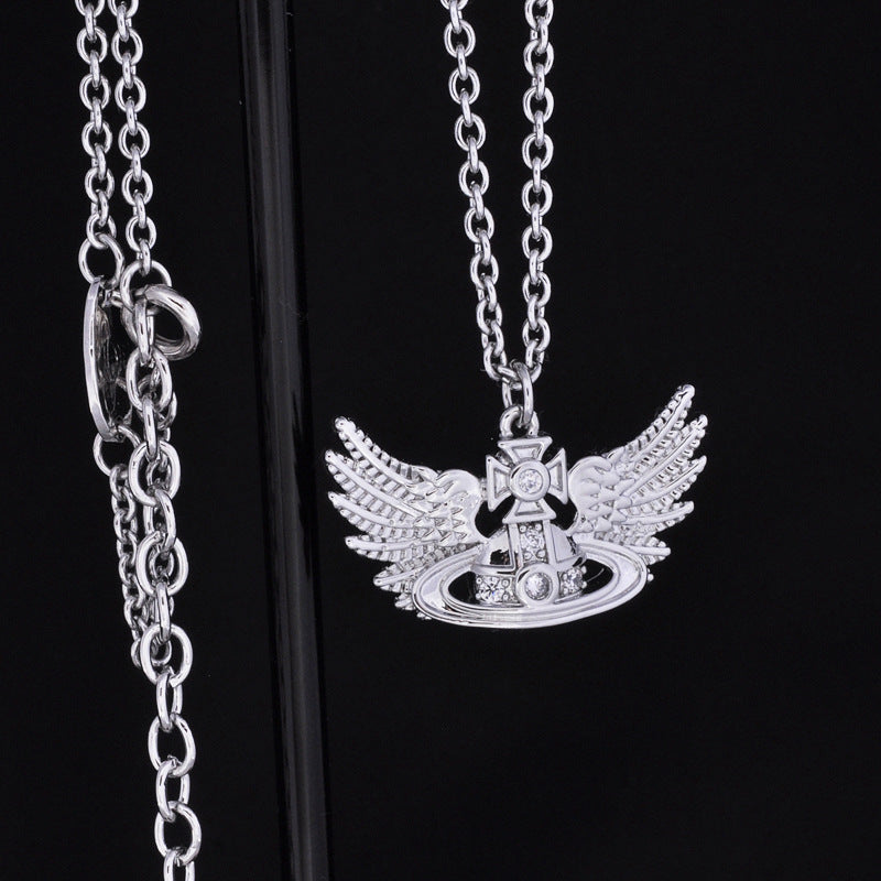 Vivienne Westwood flying wings pendant necklace European and American personalized punk