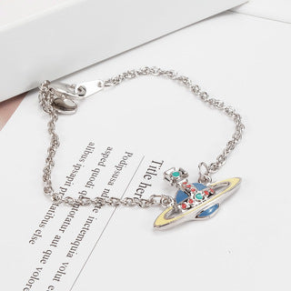 Vivienne Westwood blue paint bracelet personality punk
