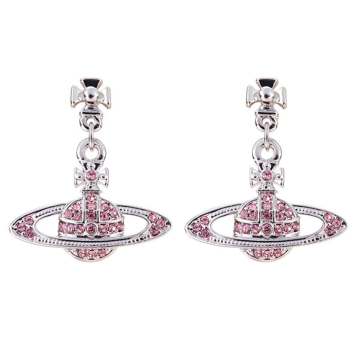 Vivienne Westwood full diamond eardrops Diamond Punk small luxury all-matching