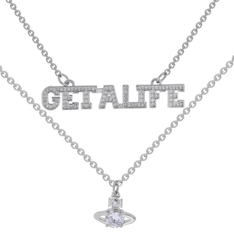 Vivienne Westwood GET A LIFE double-layer necklace ins special interest light luxury