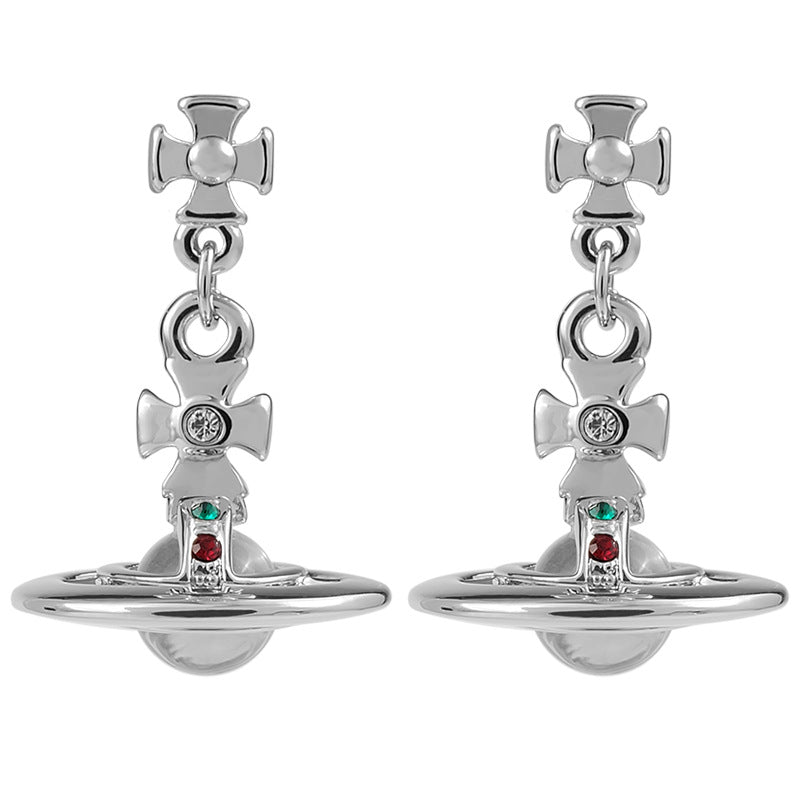 Vivienne Westwood 8MM three-dimensional ball earrings punk temperament earrings