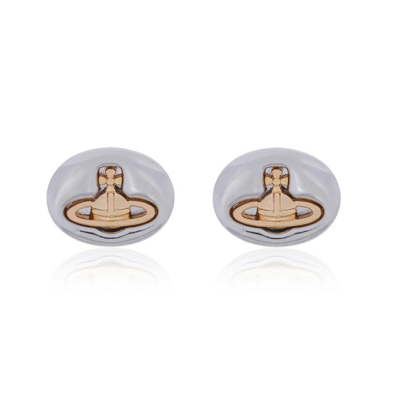 Vivienne Westwood button series stud earrings multi-color punk all-match