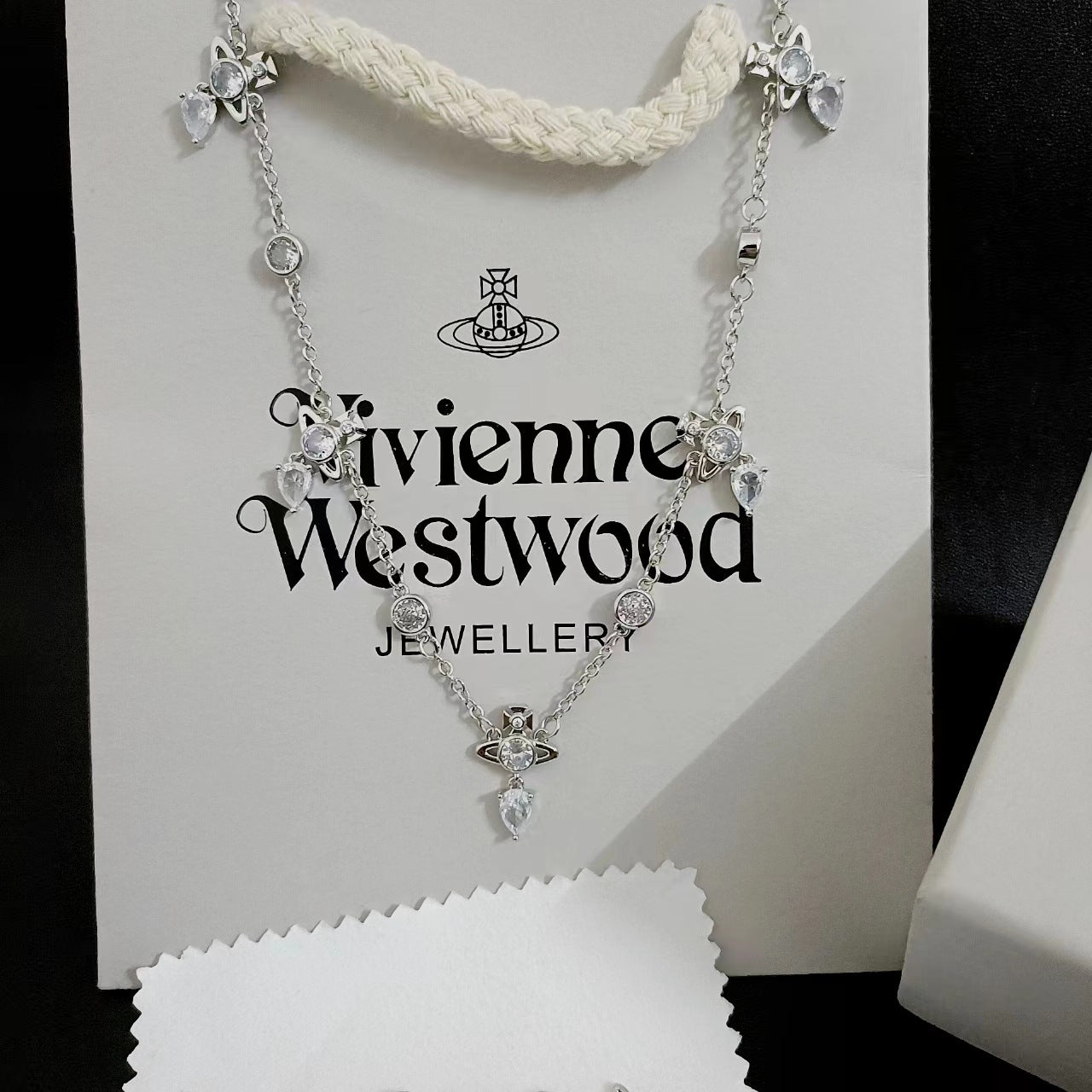 Vivienne Westwood New Water Drop Orb Necklace Tassel Pendant Gift