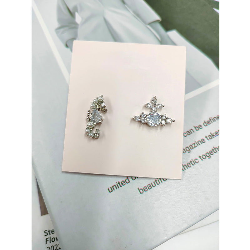 Vivienne Westwood New Seahorse Asymmetric Stud Earrings Ring