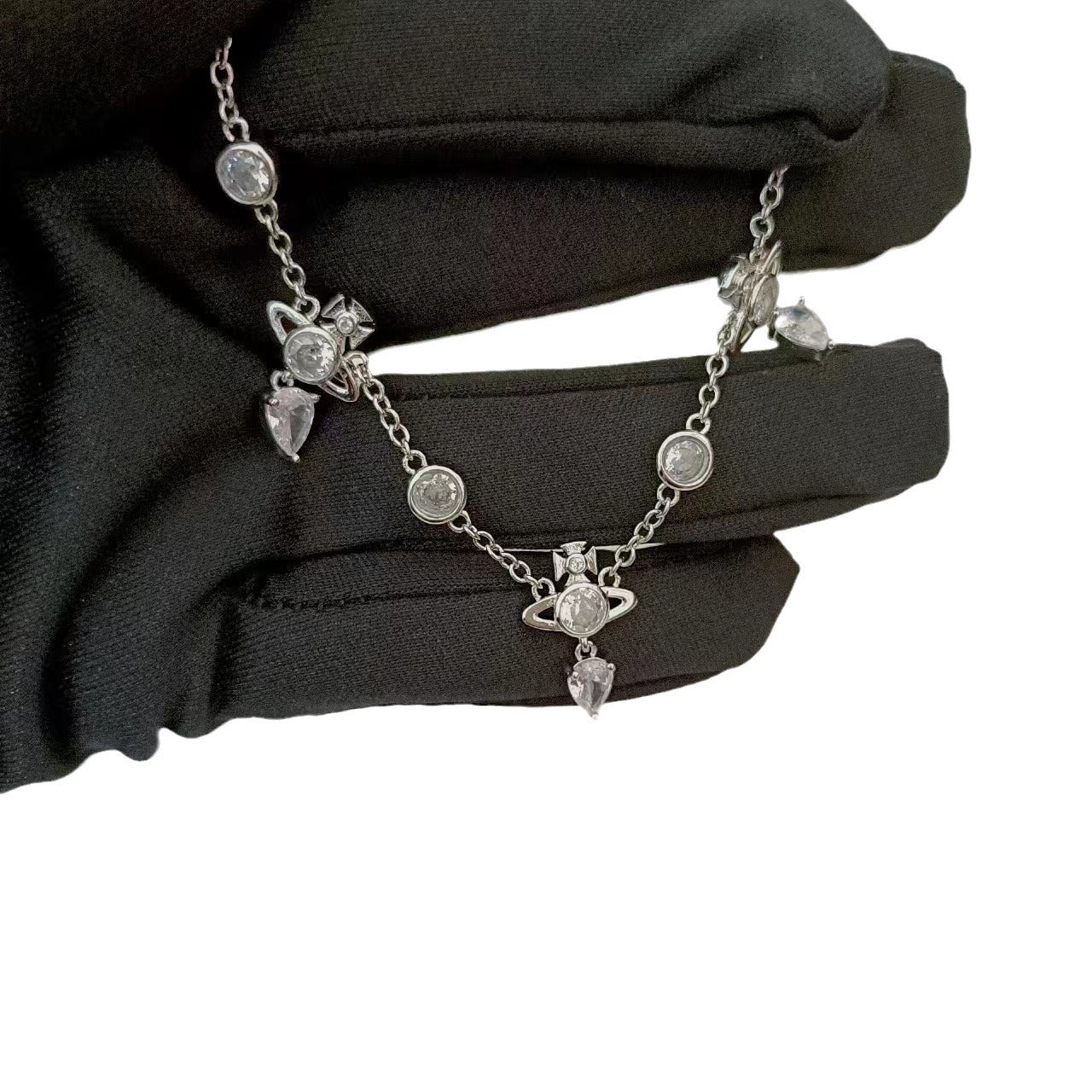 Vivienne Westwood New Water Drop Orb Necklace Tassel Pendant Gift