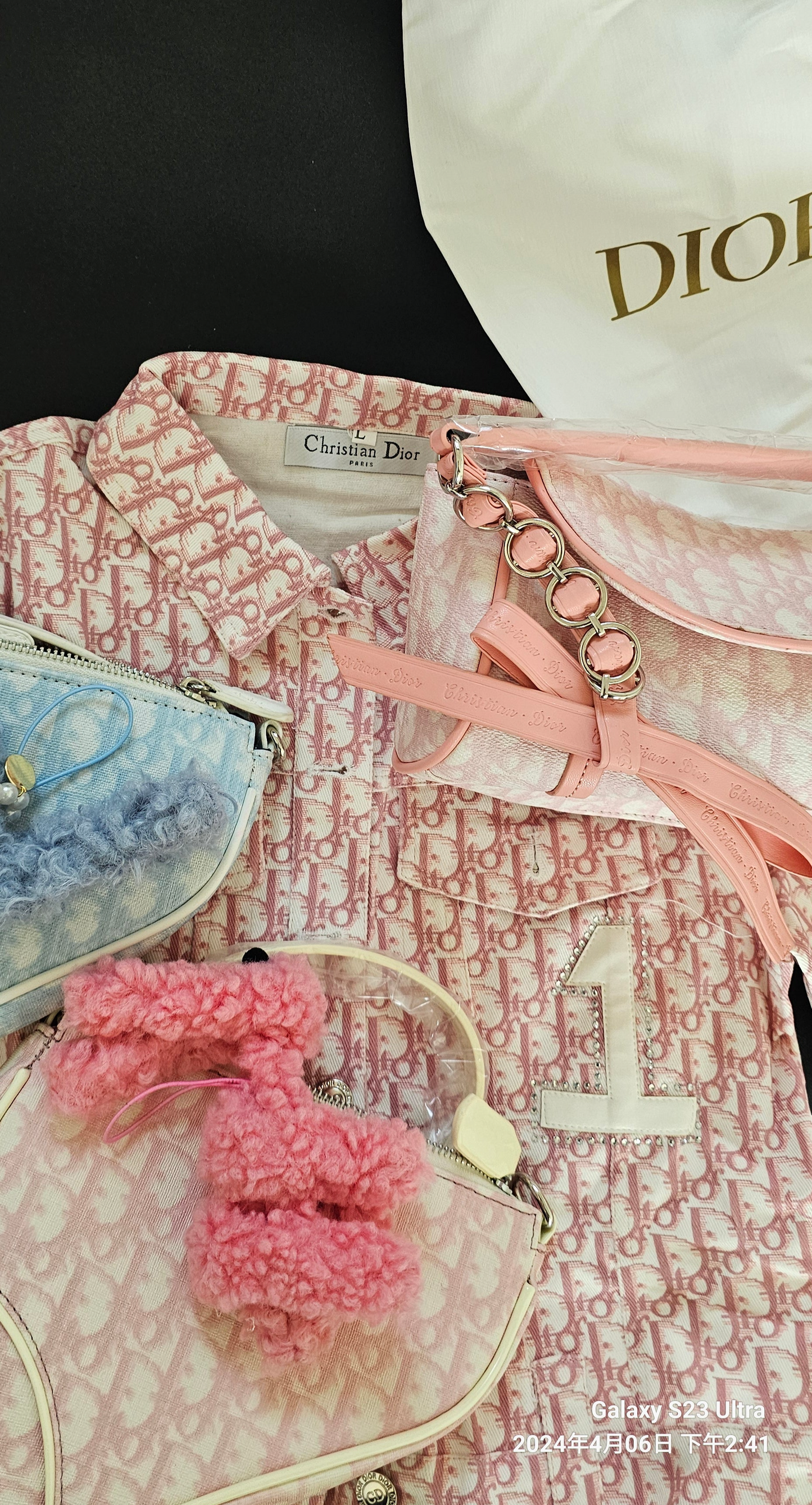 dior YK2 2000S Retro printed saddle bag