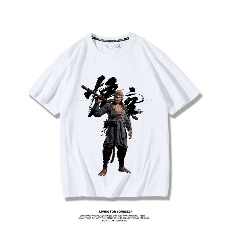 Black Myth Wukong Game Same StylesteamGreat Sage Qi Derivative Short SleevesTT Shirt Baby Boy and Girl Summer Cotton Half Sleeve