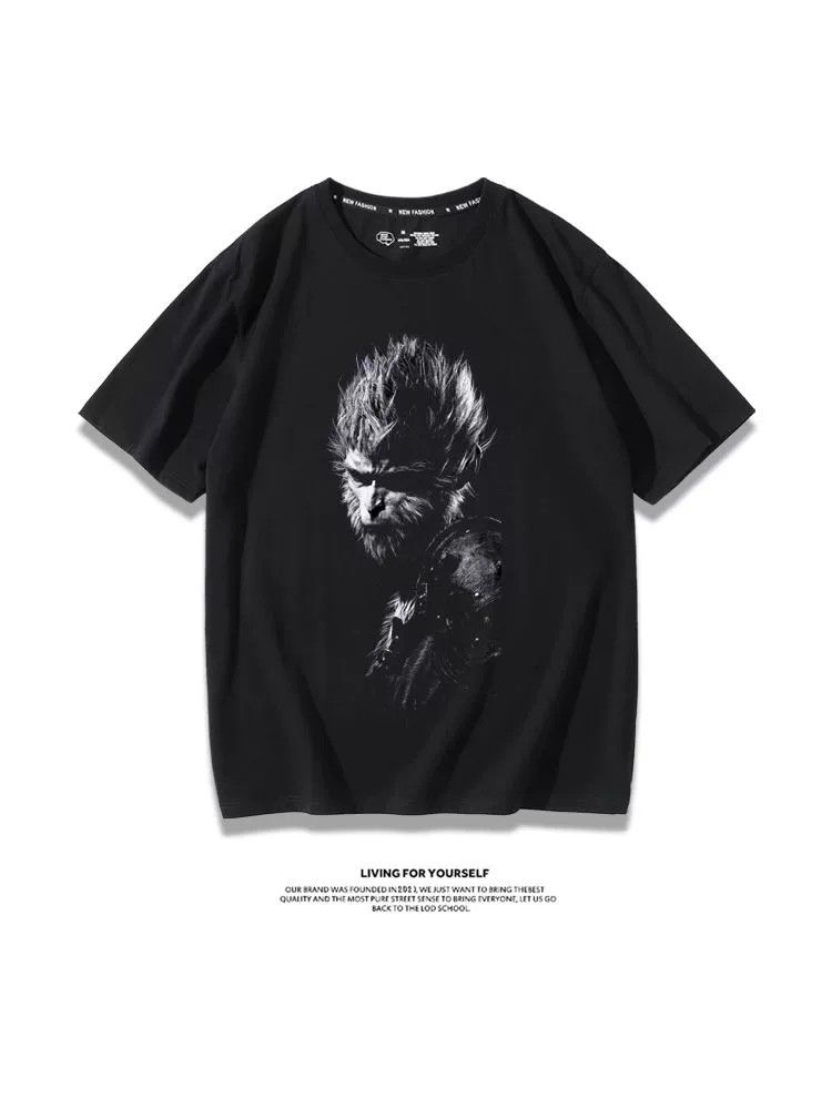 Black Myth Wukong Game Same StylesteamGreat Sage Qi Derivative Short SleevesTT Shirt Baby Boy and Girl Summer Cotton Half Sleeve