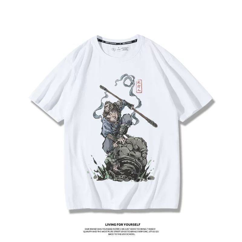 Black Myth Wukong Game Same StylesteamGreat Sage Qi Derivative Short SleevesTT Shirt Baby Boy and Girl Summer Cotton Half Sleeve