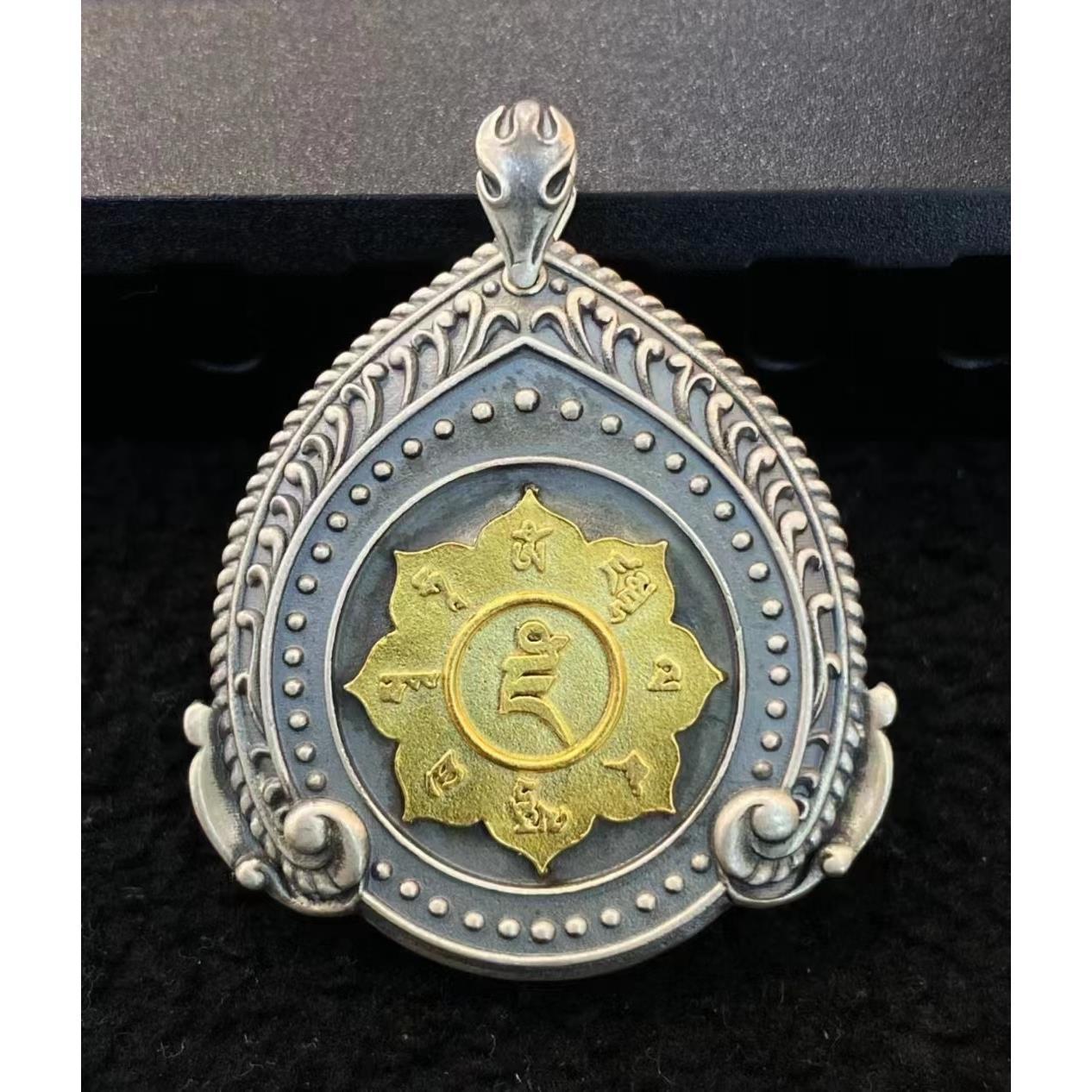 Tibetan Yellow God of Wealth Thailand Silver Pendant Men's Retro Personality Fashion2023New Silver Pendant Tibet Silver Accessories