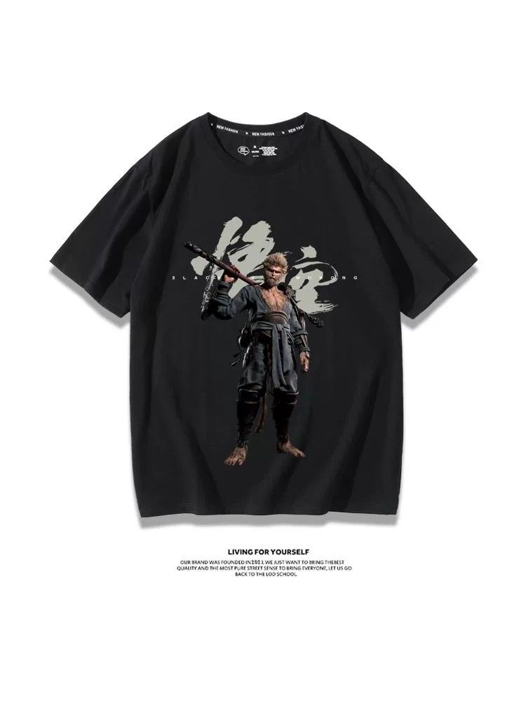 Black Myth Wukong Game Same StylesteamGreat Sage Qi Derivative Short SleevesTT Shirt Baby Boy and Girl Summer Cotton Half Sleeve