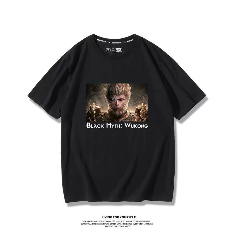 Black Myth Wukong Game Same StylesteamGreat Sage Qi Derivative Short SleevesTT Shirt Baby Boy and Girl Summer Cotton Half Sleeve