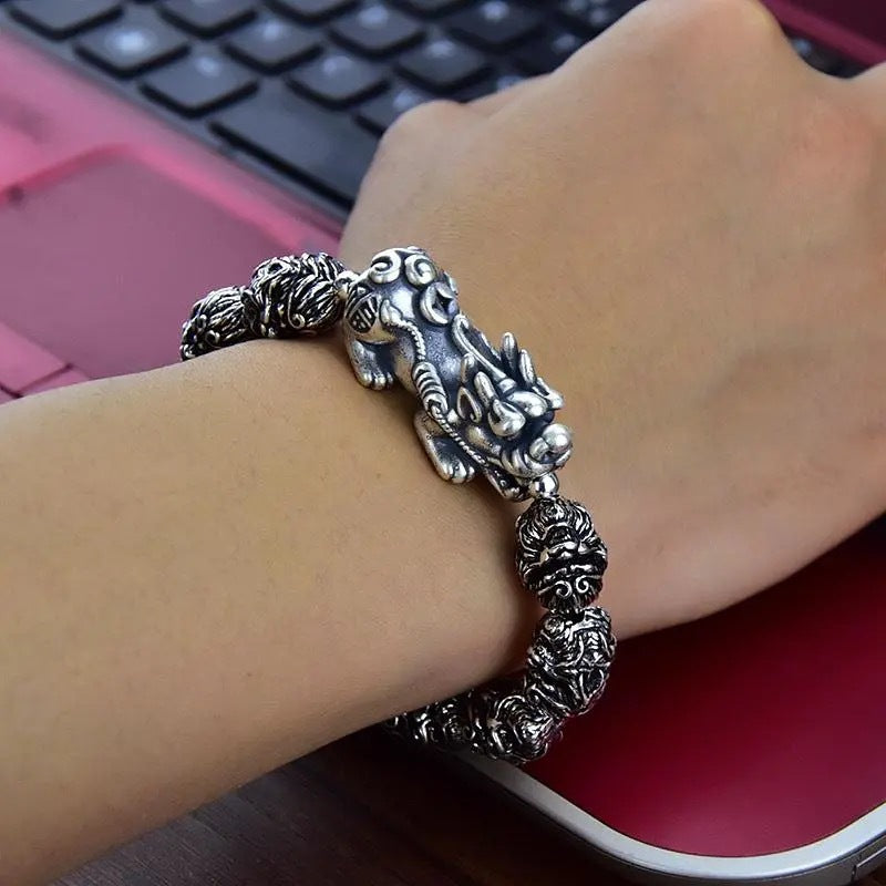 Black Myth Sun Wukong Men's Bracelet Retro Domineering Monkey Head Hand Jewelry Distressed Qi Tian Da Sheng Imitation Thai Silver Bracelet