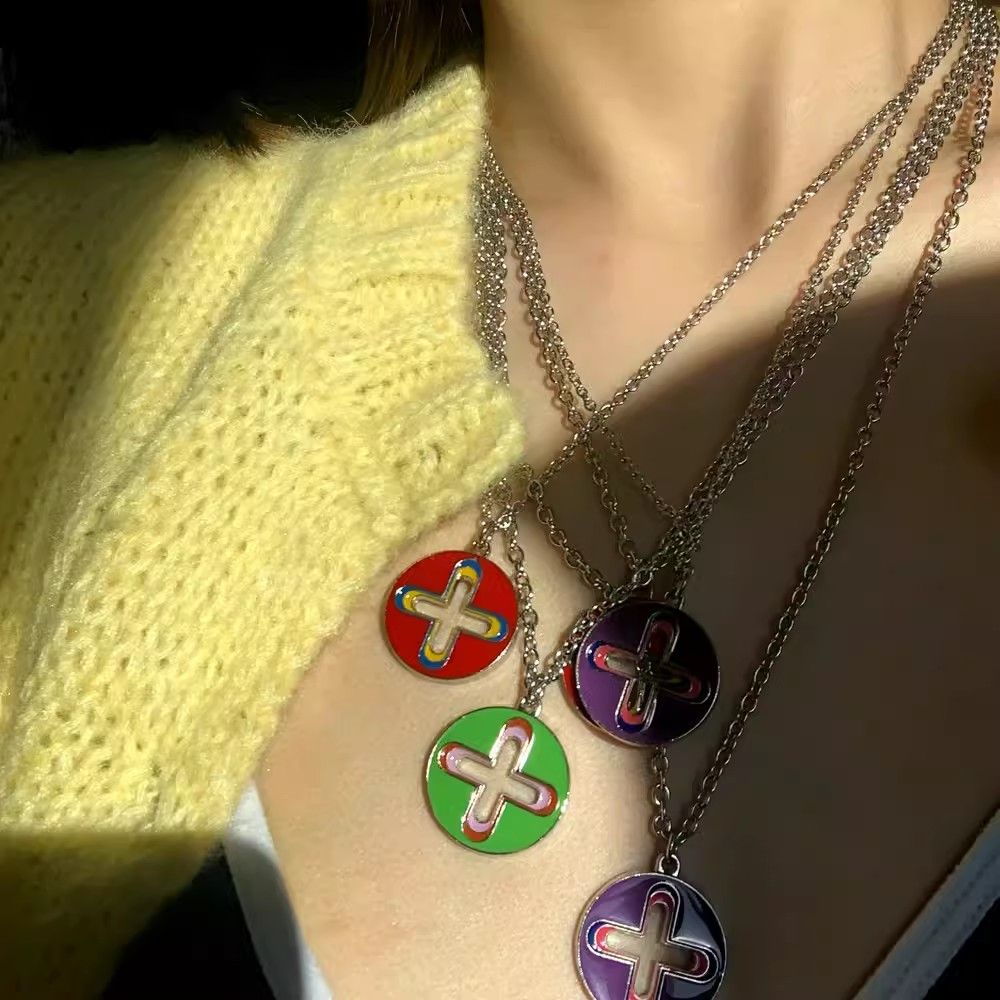 HOMER FRANK OCEAN Lucky Four-Leaf Clover Beveled Cut Pendant Versatile Personality Color Premium Necklace