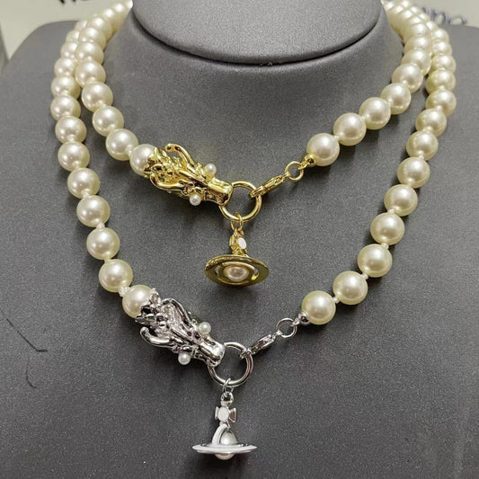 Vivienne Westwood Year of the Dragon Limit Three-Dimensional Faucet Pearl Necklace