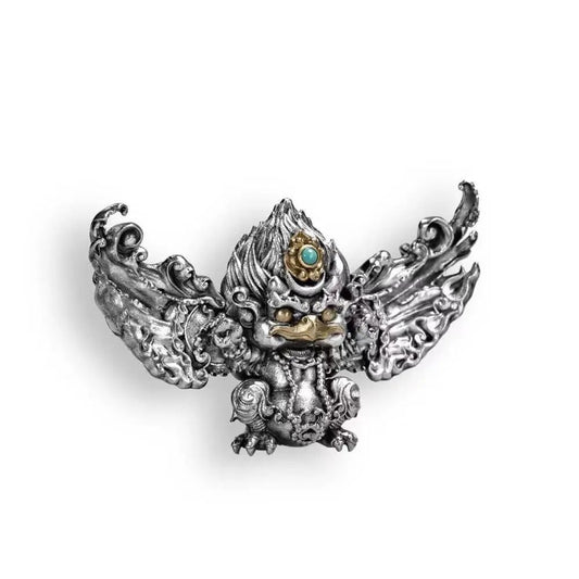 National Style Trendy Tibetan Ethnic Style Golden Wing Dapeng Bird Pendant Necklace Collectables-Autograph Accessories Handsome Pendant