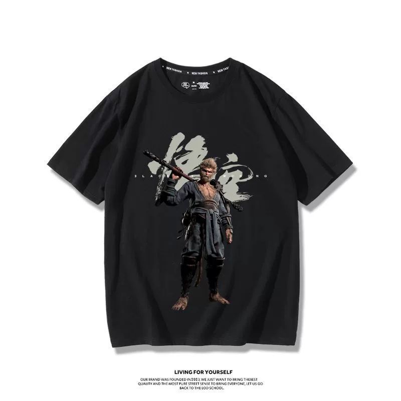 Black Myth Wukong Game Same StylesteamGreat Sage Qi Derivative Short SleevesTT Shirt Baby Boy and Girl Summer Cotton Half Sleeve