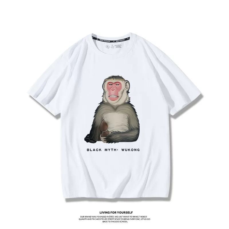 Black Myth Wukong Game Same StylesteamGreat Sage Qi Derivative Short SleevesTT Shirt Baby Boy and Girl Summer Cotton Half Sleeve