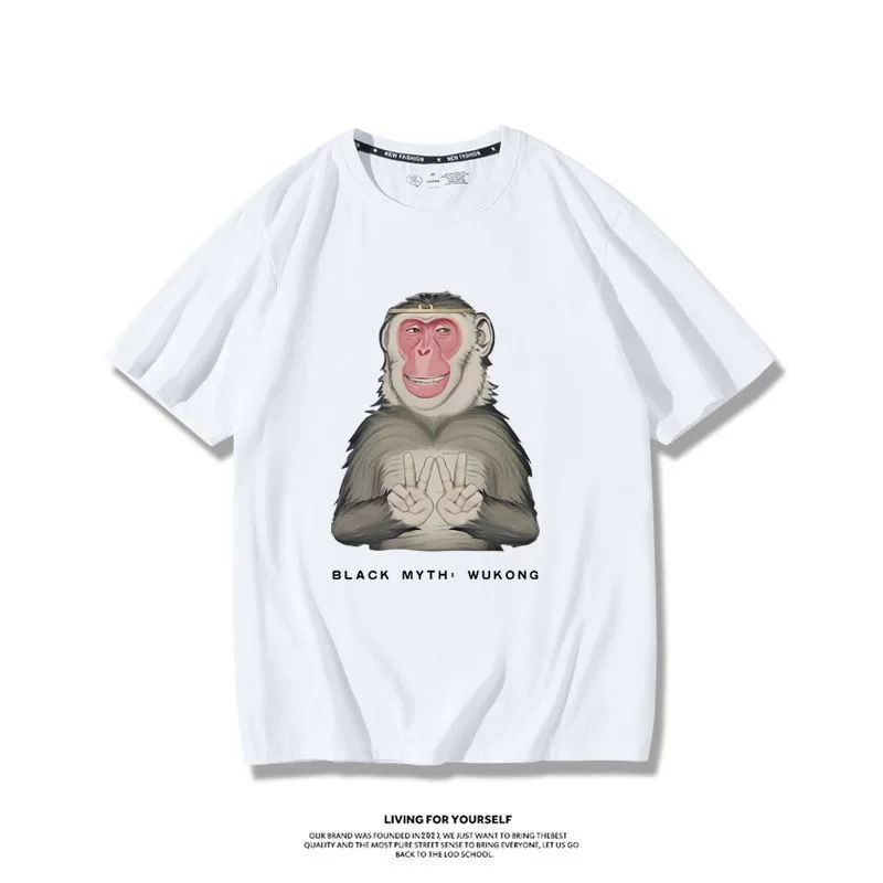 Black Myth Wukong Game Same StylesteamGreat Sage Qi Derivative Short SleevesTT Shirt Baby Boy and Girl Summer Cotton Half Sleeve