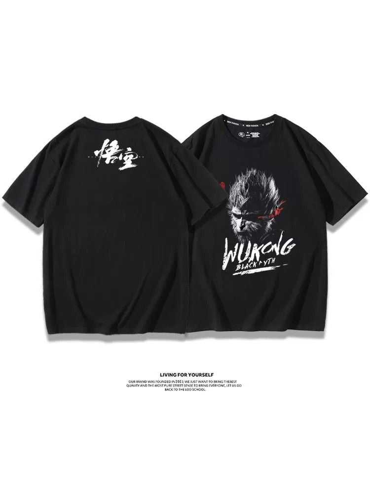 Black Myth Wukong Game Same StylesteamGreat Sage Qi Derivative Short SleevesTT Shirt Baby Boy and Girl Summer Cotton Half Sleeve
