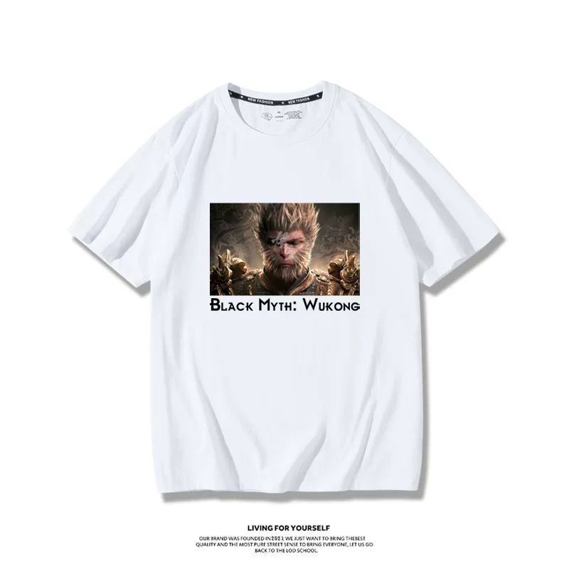 Black Myth Wukong Game Same StylesteamGreat Sage Qi Derivative Short SleevesTT Shirt Baby Boy and Girl Summer Cotton Half Sleeve