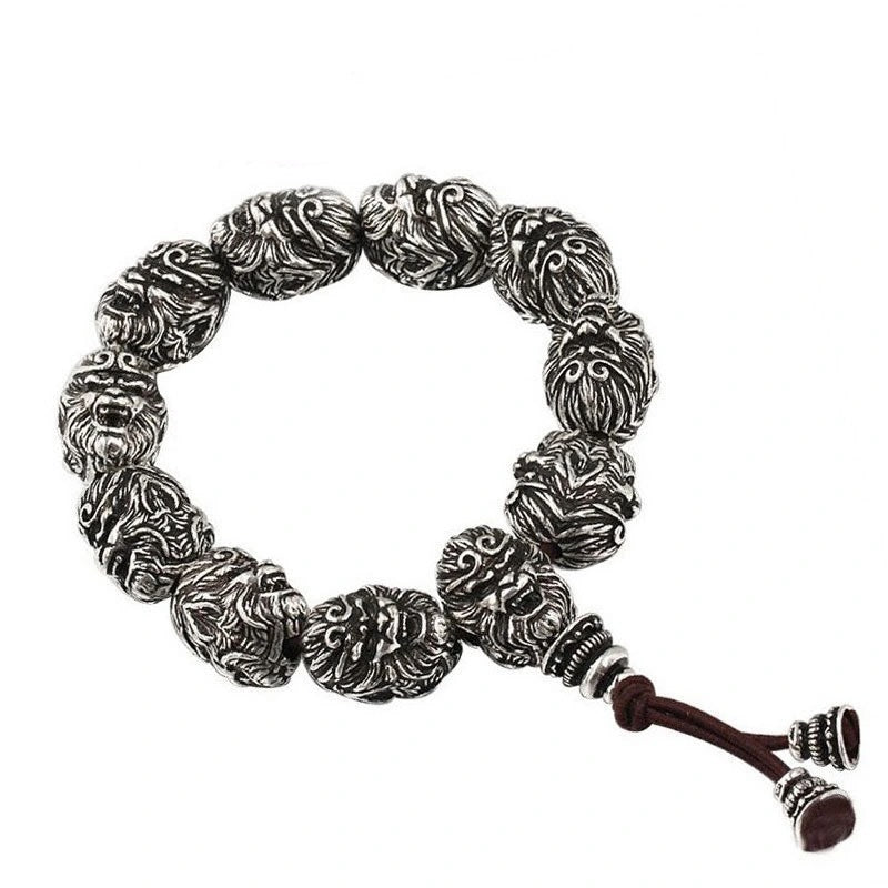 Black Myth Sun Wukong Men's Bracelet Retro Domineering Monkey Head Hand Jewelry Distressed Qi Tian Da Sheng Imitation Thai Silver Bracelet