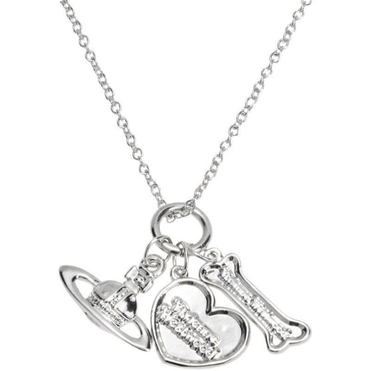 Vivienne Westwood heart-shaped bone pendant necklace